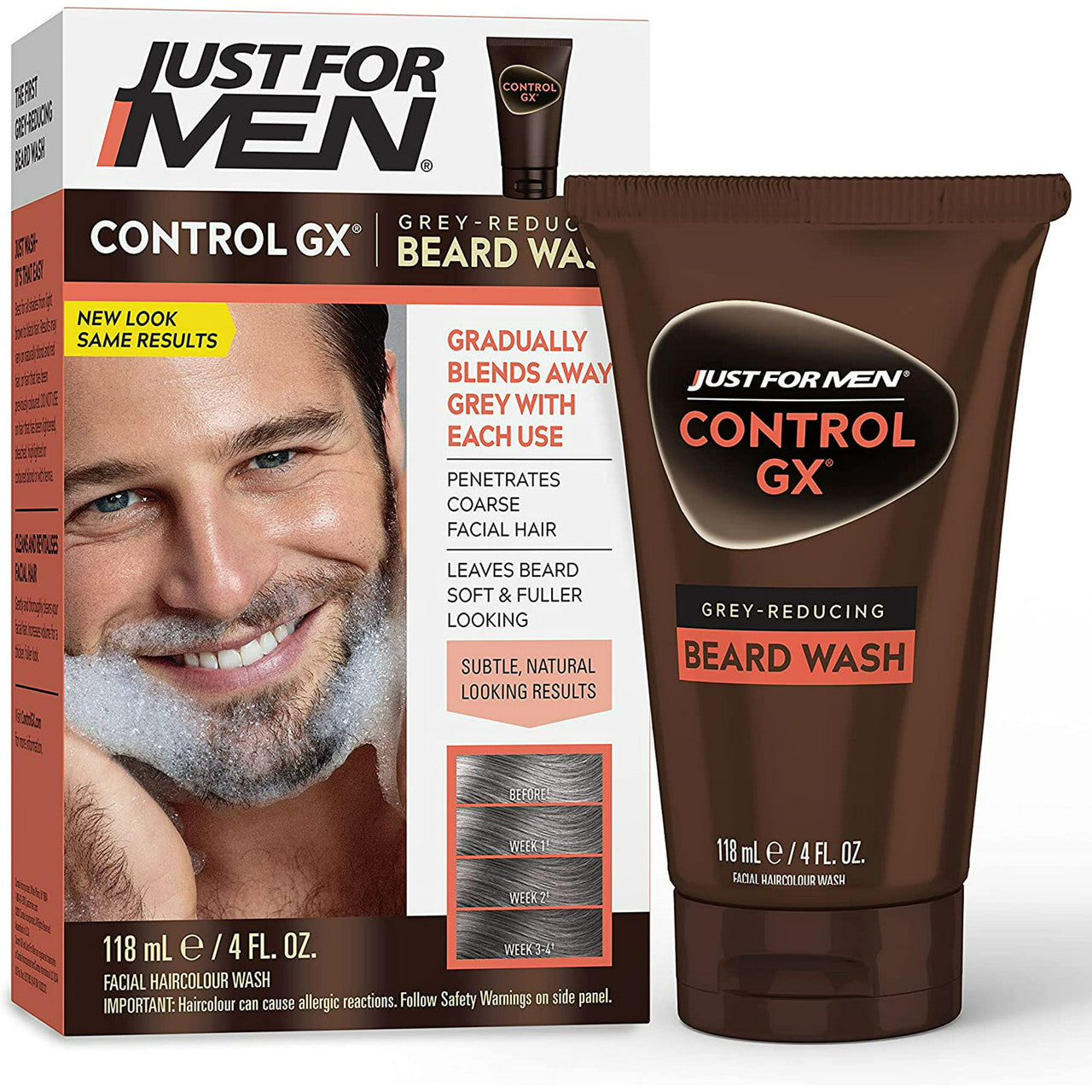 Just For Men Control gx Grey Reducing Beard Wash, 4 Oz